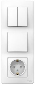 Блок СП Blanca (роз. с/з с/ш 16А+1-кл. выкл.с подсветкой + 2-кл.выкл.) белый BLNBS101211