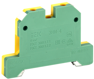 Клемма ЗНИ-4мм.кв. земля TEO.4  60947