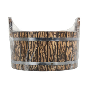 Ушат Банные штучки-33322 10л Состаренная липа с пласт. вставкой