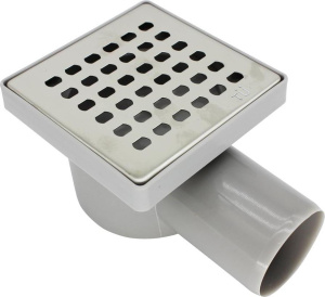 Трап 100*100/50мм квадр.,горизонт.нерж.решетка (ST2210-48-MR)