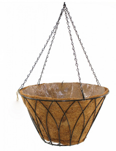 Горшок-кашпо металл 21ВТ1287 (кокосовая вставка) подвесное