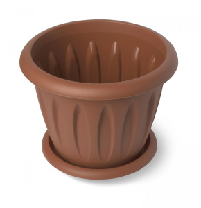 Горшок д/цветов ФЕЛИЦИЯ 3,6л 22,5см (коричневый) с подст. apC104Т