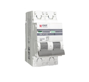 Авт. выкл. 2п 10А С ВА47-63 4.5кА ЭКФ