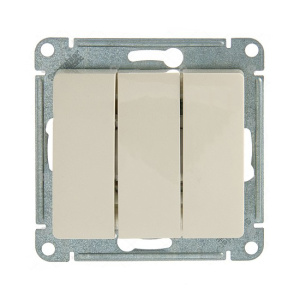 Выключатель 3-кл Glossa в рамку бежевый GSL000231