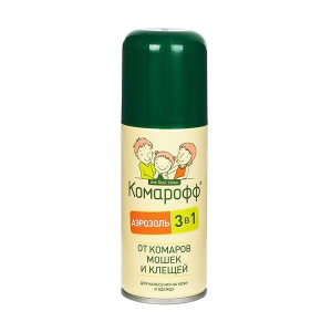 Аэрозоль КОМАРОФФ от клещей,комаров и мошек 3в1 (100мл)
