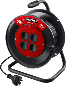 Удлинитель на катушке MIRAX ПВС 2х0,75 20м 1300Вт  55052-20