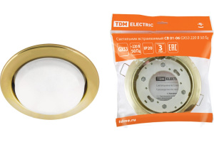Светильник встраиваемый СВ 01-06 GX53 220 В 50 Гц золото TDM SQ0359-0059