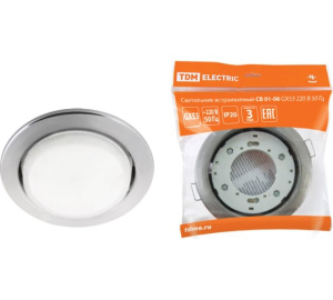 Светильник встраиваемый СВ 01-06 GX53 220 В 50 Гц хром TDM SQ0359-0058