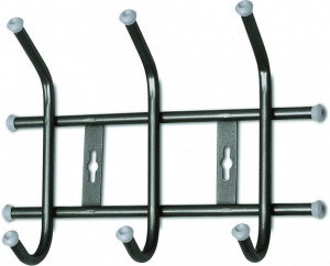 Вешалка настенная Nika 3крючка 28x21,5x8,5см черная ВНТ3/Ч