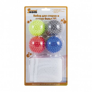 Набор д/стирки (4 шарика 6см, мешок д/стирки 50*60см) Рыжий Кот 213830