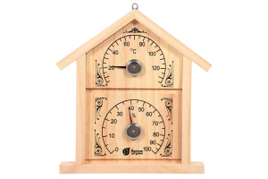 Термометр с гигрометром Банная станция Домик 18023