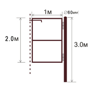 Рама калитки 2*1м (1 столб 60х60 3м)