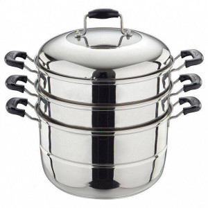 Мантоварка-пароварка WEBBER BE-086 30см, 4 уровня, нерж.сталь