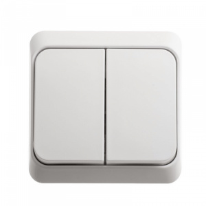 Выключатель 2-кл ОП Этюд 10А белый ВА10-002В