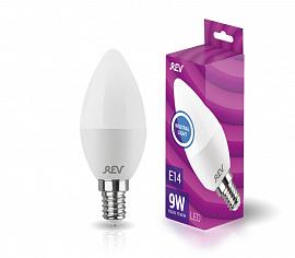 Лампа светодиодная REV 9Вт Е14 С37 матовая свеча 32411 9