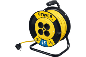 Удлинитель сил.на катушке STAYER ПВС 2х1.5 50м 3500Вт, S 215 55072-50