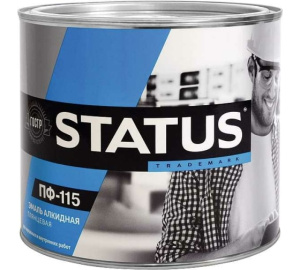 Эмаль ПФ-115 желтая (0,8кг) STATUS Радуга