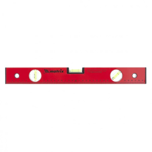 Уровень алюминиевый 400мм 3 глазка красный линейка Matrix 33220