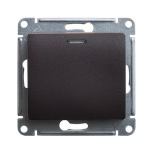 Выключатель 1-кл Glossa с подсветкой в рамку шоколад GSL000813