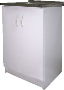 Тумба под мойку 80*60 белая 2 двери 30980