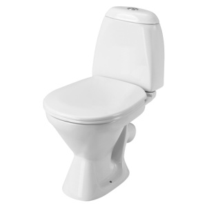 Унитаз-компакт Римини косой выпуск, нижн. подв. сиденье (2-реж) полипропилен Сантек (1.WH50.1.523)