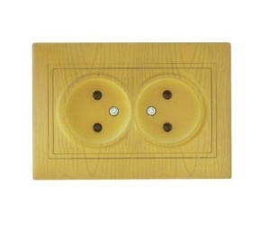 Розетка 2-м СП Мира б/з керам. ольха Lezard 701