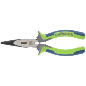 Длинногубцы прямые 160мм фосфатирование трехкомпонентные рукоятки Сибртех 17155