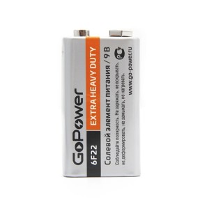 Элемент питания GoPower крона 6F22 S1 Heavy Duty 9V 837737