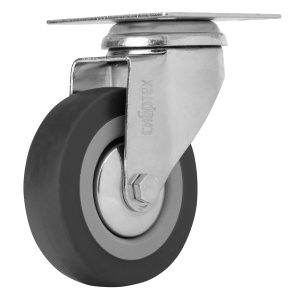 Колесо поворотное d-75 мм крепление  платформенное// Сибртех 68714