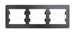 Рамка 3-м Glossa антрацит GL000703