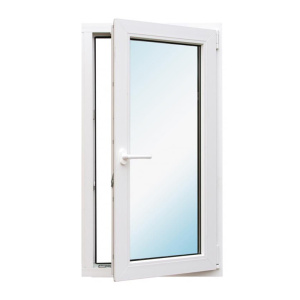 Окно металлопластик., 900х600мм белое 1-камерный стеклопакет 24мм поворотное правое