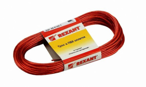 Трос стальной в оплетке ПВХ 2мм*20м красный 09-5120-1