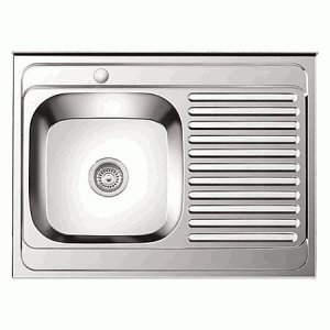 Мойка нерж.накл. LEDEME 800*600*180 (0,8мм) выпуск 3 1/2" левая чаша ГЛЯНЦЕВАЯ L98060-L 869570