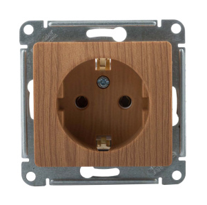 Розетка Glossa c/з дуб в рамку GSL000543