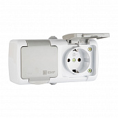 Розетка 2-м 16А с/з з/ш серый EFR 16-129-30-54 / 659462