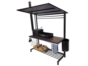 Мангал 42/3+Крыша-Т2 (полочка дерево) 859