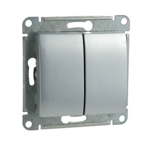 Выключатель 2-кл Glossa в рамку алюминий GSL000351