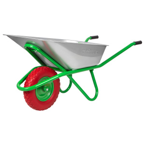 Тачка садово-строительная с PU колесом грузоподъемность 180кг объем 90л Сибртех 68968