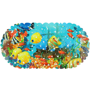 Коврик для ванной ПВХ Creative Морская братия овал 67x36cм MELODIA MK020 / 21489