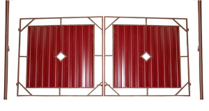 Ворота садовые с красн.профнаст. 1,5х3м 2 столба