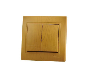 Выключатель 2-кл СП Мира ольха Lezard 701-0701-101