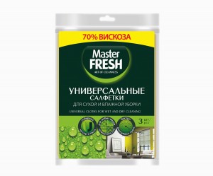 Салфетка д/уборки универс. вискоза 30*38см (3шт) Master FRESH С0006010