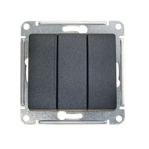 Выключатель 3-кл Glossa в рамку антрацит GSL000731