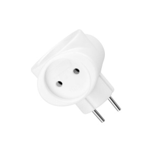 Тройник электрический биметалл 6А 250В белый Rexant 11-1064