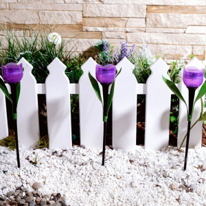 Светильник св/д на солн.батарее садовый СОЛАР USL-C-453/PT305 PURPLE TULIP 