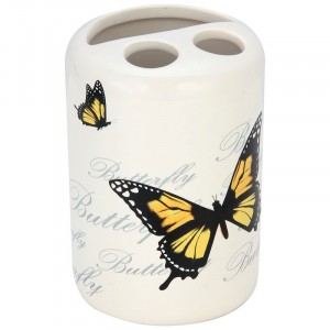 Держатель д/зубных щеток Бабочки керамика 2793 Рыжий Кот