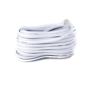 Шнур линейный телефонный 5м (белый)