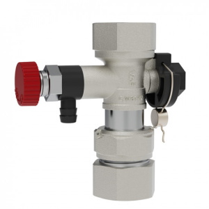 Кран-отсекатель шаровой  с дренажем для подключения мембранного бака V&G 1"  VG-110103