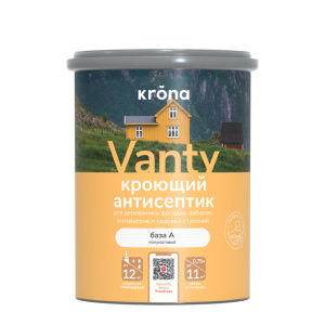Антисептик кроющий KRONA VANTY база А белый (0,75л)