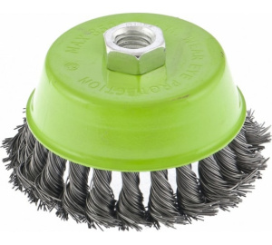 Щетка для УШМ чашка 100мм М14 крученная проволока Сибртех 746287